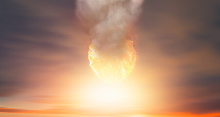 Attack of the asteroid on the Earth "Elements of this image furnished by NASA