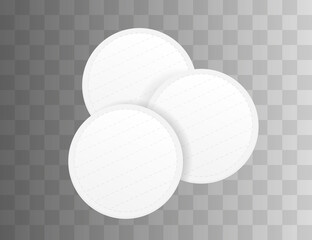 Cotton pads skin care hygiene products vector illustration on transparent background