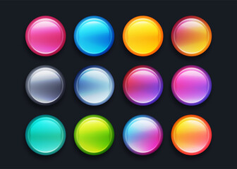 Set of vector 3d button design elements