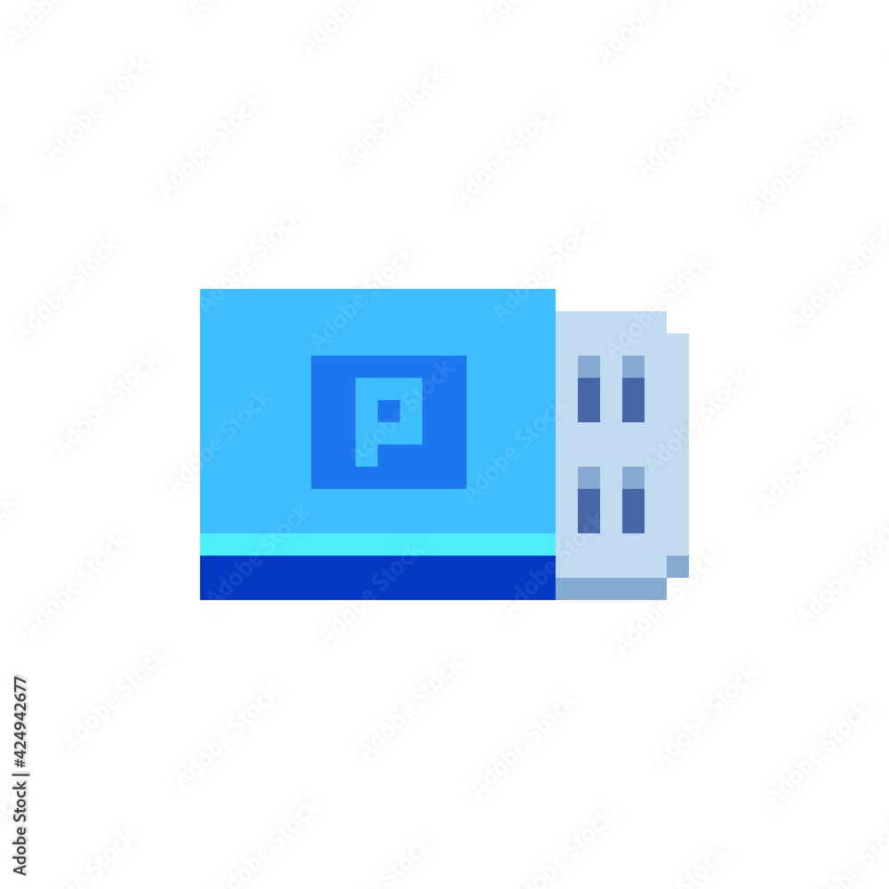 Poster usb flash drive icon. pixel art flat style. web site design. 8-bit. video game sprite. isolated abst