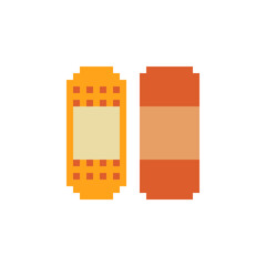 Medical plaster pixel art icon. Isolated vector illustration. 8-bit sprite. Design stickers, logo, mobile app.