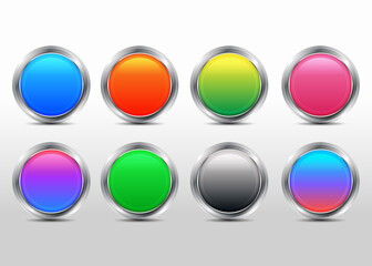 Colorful 3d button collection set