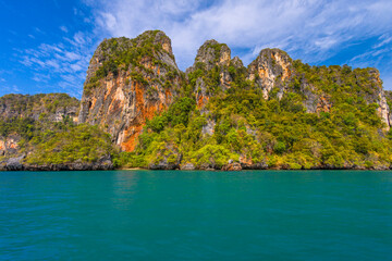 Railay bay shorelines in Krabi province of Thailand.