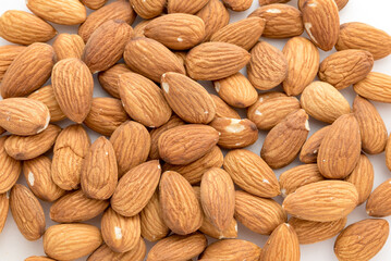 Almonds with white background