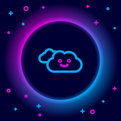 Glowing neon line Cloud icon isolated on black background. Colorful outline concept. Vector