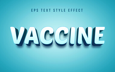 Vaccine White and Blue Editable Text Effect