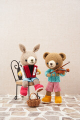 かわいい動物のあみぐるみ　音楽