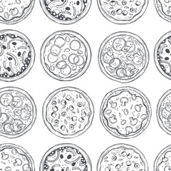 Pizza. Vector pattern.