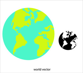 Earth planet vector. Hand drawing world planet vector illustration