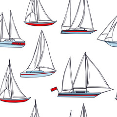 Yachts. Vector  pattern