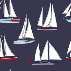 Yachts. Vector  pattern