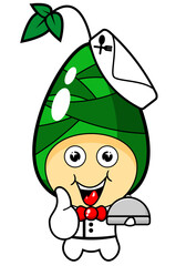 vector illustration of bamboo shoot mascot chef cartoon character
