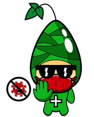 cartoon character vector illustration
Bamboo shoot mascot stops the virus