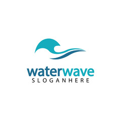 Obraz premium water wave logo design template