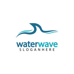 Naklejka premium water wave logo design template