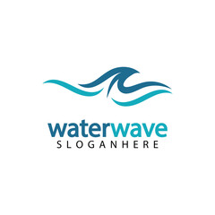 water wave logo design template