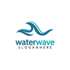 water wave logo design template