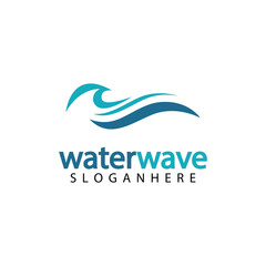 water wave logo design template