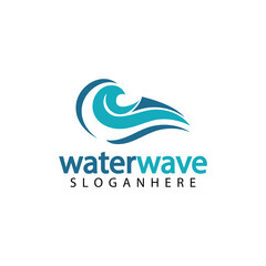 water wave logo design template