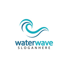 water wave logo design template