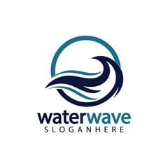 water wave logo design template