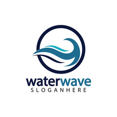 water wave logo design template