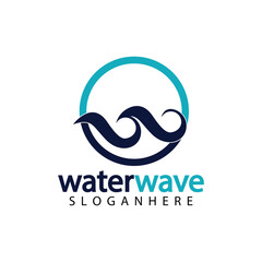 water wave logo design template