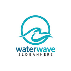 water wave logo design template