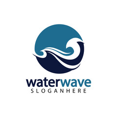 water wave logo design template