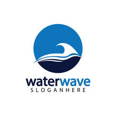 water wave logo design template