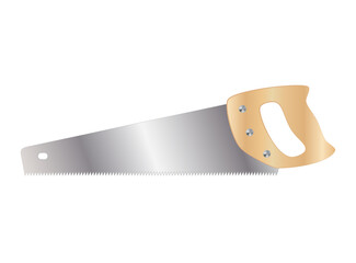 Hand saw isolated on white, vector illustration
