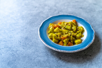 Olive Oil Food Zucchini with Turmeric or Courgette.