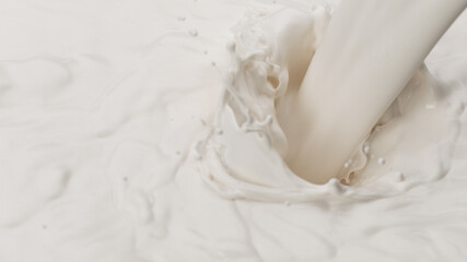Splash of milk in closeup