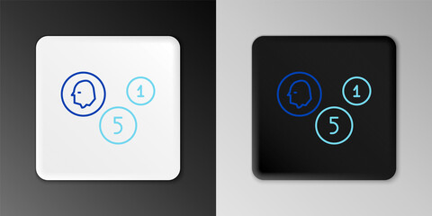 Line Coin money icon isolated on grey background. Banking currency sign. Cash symbol. Colorful outline concept. Vector