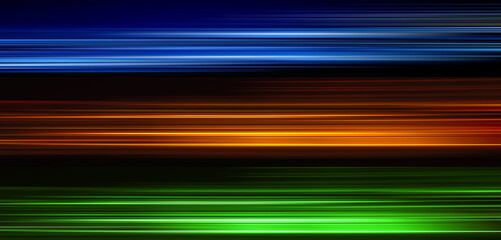Multicolor light trails on dark