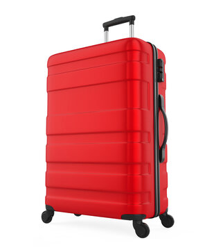 Red Luggage Isolated