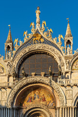 Fototapeta na wymiar Front exterior of St Mark's Basilica, Venice.