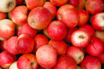 Apples in basket background