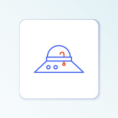 Line Fisherman hat icon isolated on white background. Colorful outline concept. Vector