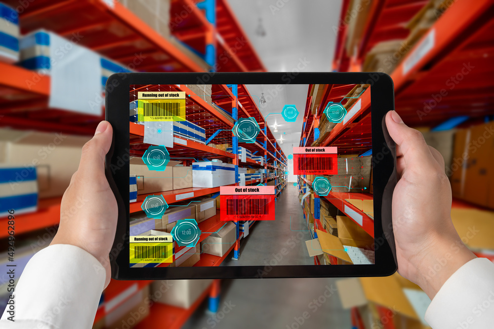 Poster smart warehouse management system using augmented reality technology to identify package picking and