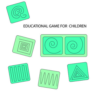 graphomotor mazes vector illustration . educational material for children . blank for logo, children's club, teacher