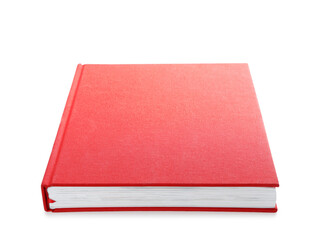 Book with red cover on white background