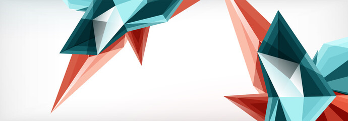 Fototapeta premium Vector 3d triangles and pyramids abstract background for business or technology presentations, internet posters or web brochure covers