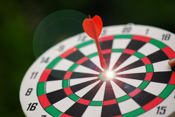 Dart board with target and business growth concept, Business plan successful