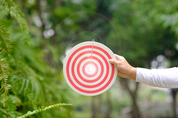 Dart board with target and business growth concept, Business plan successful