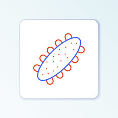 Line Sea cucumber icon isolated on white background. Marine food. Colorful outline concept. Vector