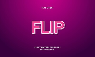 Editable text effect flip title style