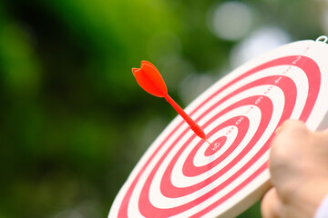 Dart board with target and business growth concept, Business plan successful