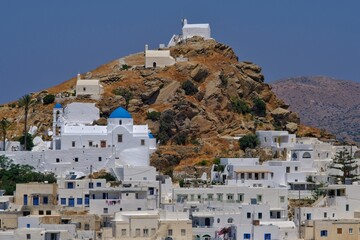 Panoramic view of the picturesque island of Ios Greece