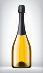 Glass Bottle on background with Black Foil. 